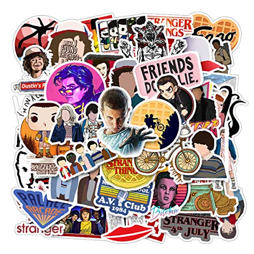 Stranger Things Movie Sticker 50 PCS PVC Waterproof Stickers for Laptop, Notebooks, Car, Bicycle, Skateboards, Luggage Decoration (Stranger Things)