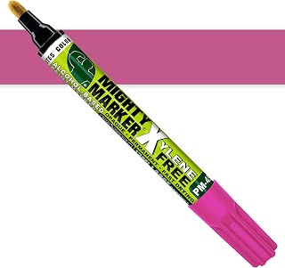 PM-45 Eco-Friendly Paint Marker, Dual Tip 3.2mm Bullet and 4.8mm Chisel, 13ml, Quick Dry, Waterproof, Industrial Use, 6 Bonus Tips, Manufactured in the USA – Pink 6 Pack