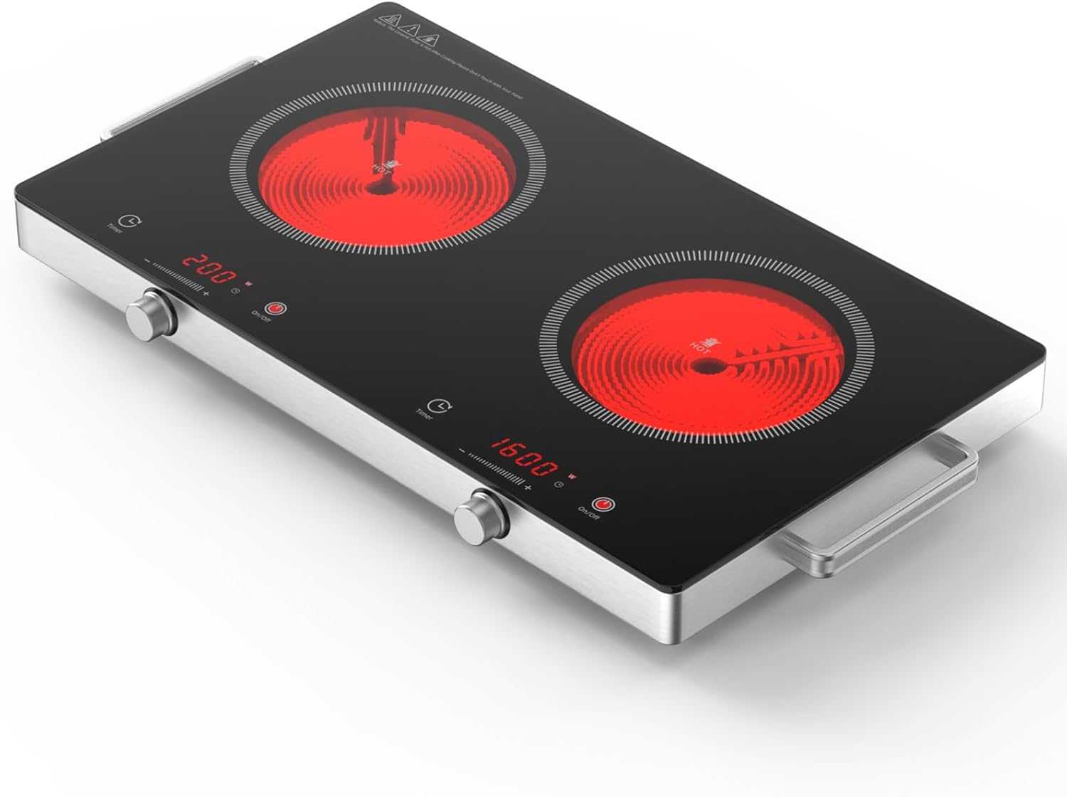 Estufa Vitrocerámica 2 Puestos 22 Pulgadas Portátil 120V