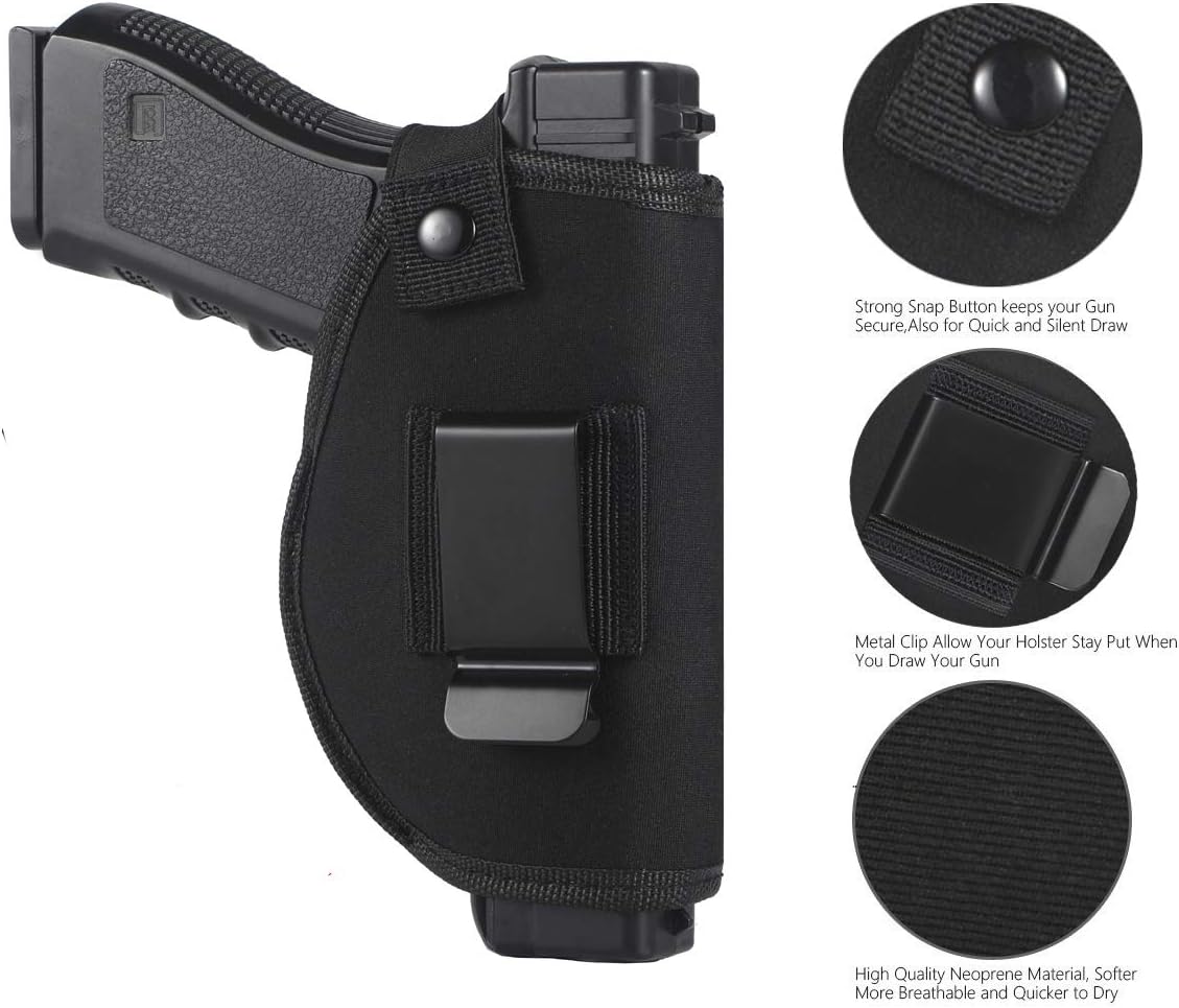 TACwolf Holster Magazine Pouch Universal Right Left IWB OWB Inside for Concealed Carry Holster for S&W M&P Shield Glock 17 19 23 25 26 27 29 30 32 33 38 42 43 Springfield XD XDS Ruger