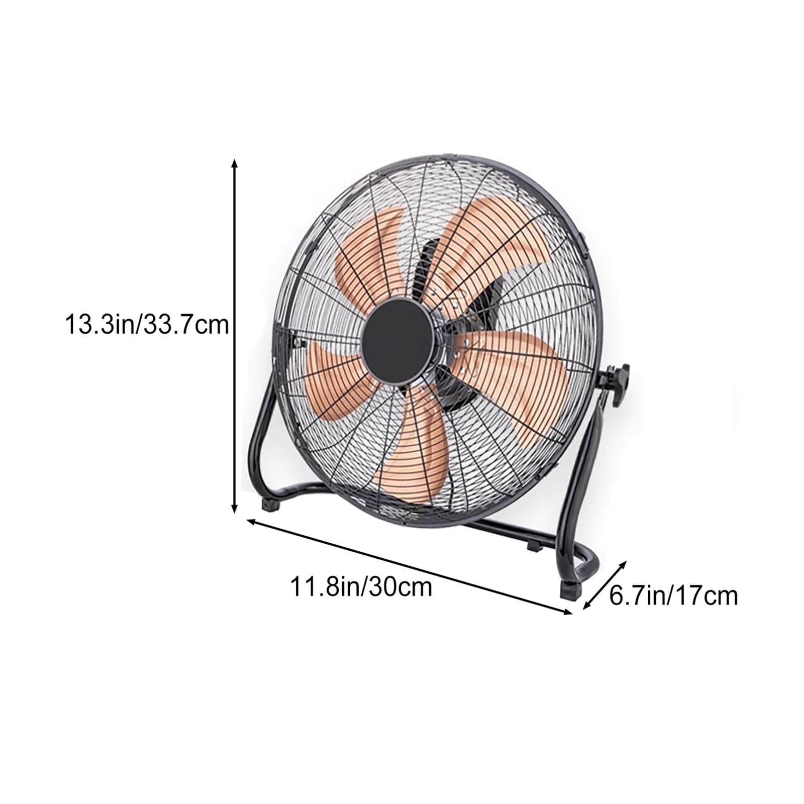 Ventilatore da pavimento industriale con 4 velocità, ventilatore portatile in metallo per garage e magazzino, circolatore d'aria di raffreddamento ad alta velocità con inclinazione regolabile