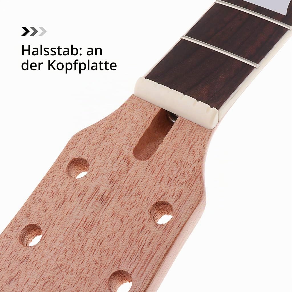 Alnicov E-Gitarrenhals DIY für Gibson LP Gitarren Teile Ersatz 22 Bünde Mahagoni Hals Palisander Griffbrett mit weißen Trapez-Punkten Inlay Natur