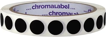 ChromaLabel Black Removable Dot Stickers, 1/2 Inch, 1000/Roll