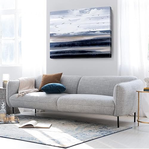 Miniatura 818 de Lienzo artístico para pared, pinturas de arte abstracto, fantasía azul, grafiti colorido sobre fondo blanco; decoración artística moderna para sala