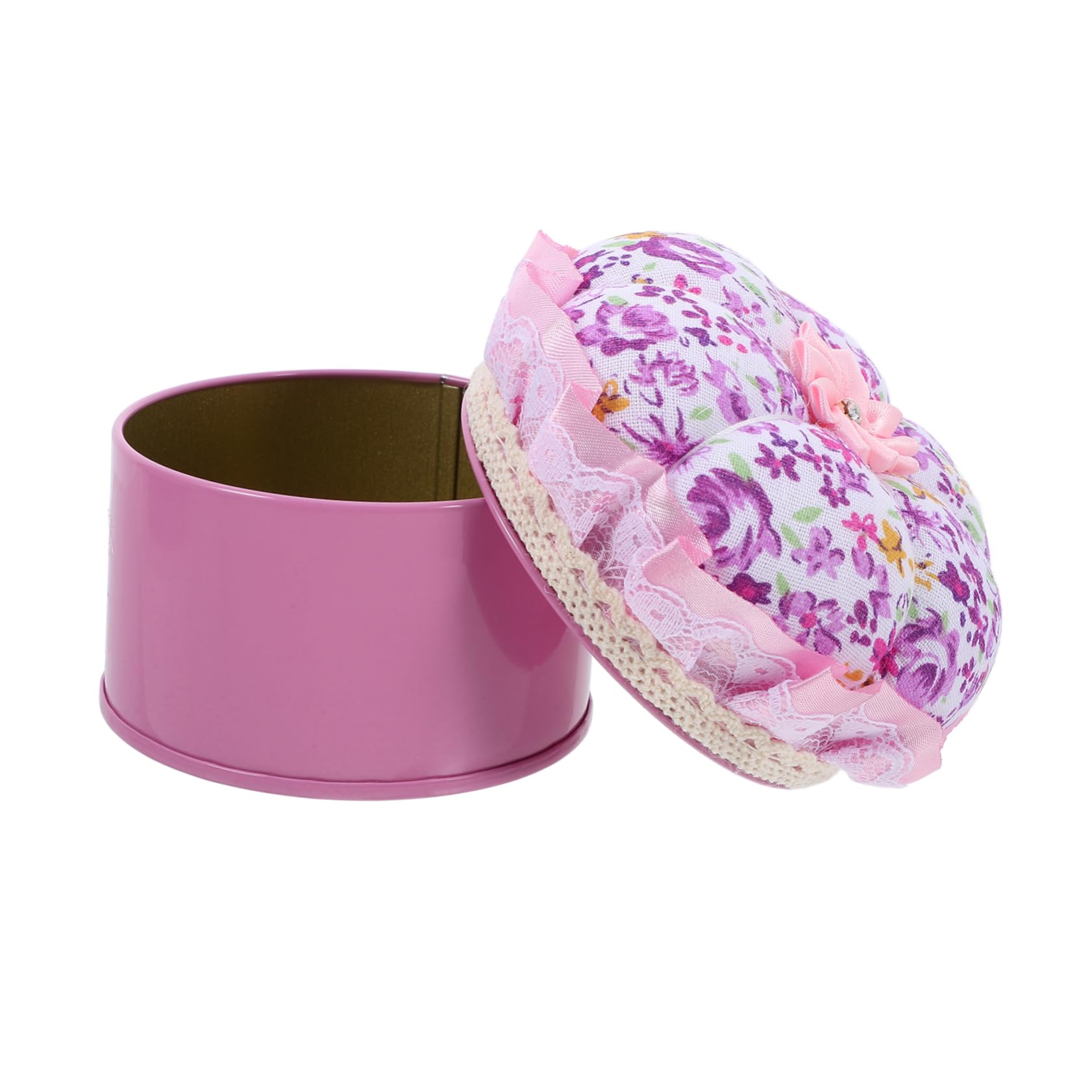 ARTIBETTER Box Sewing Kit Needle Small Organizer Pin Cushions Holder Sewing Pin Pillow Sewing Pin Storage Sewing Accessories Ball Head Quilting Pins Stash Sewing Pin Cushion for Purple Fabric