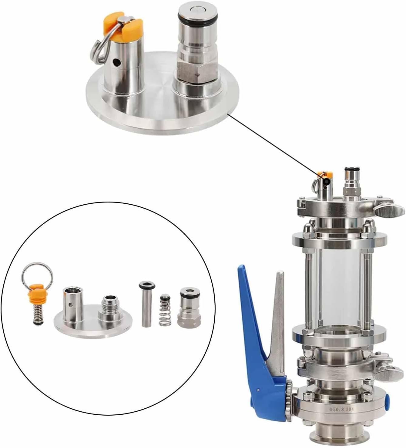 End Cap with Prv and Ball Lock Gas Post Compact Easy to Install