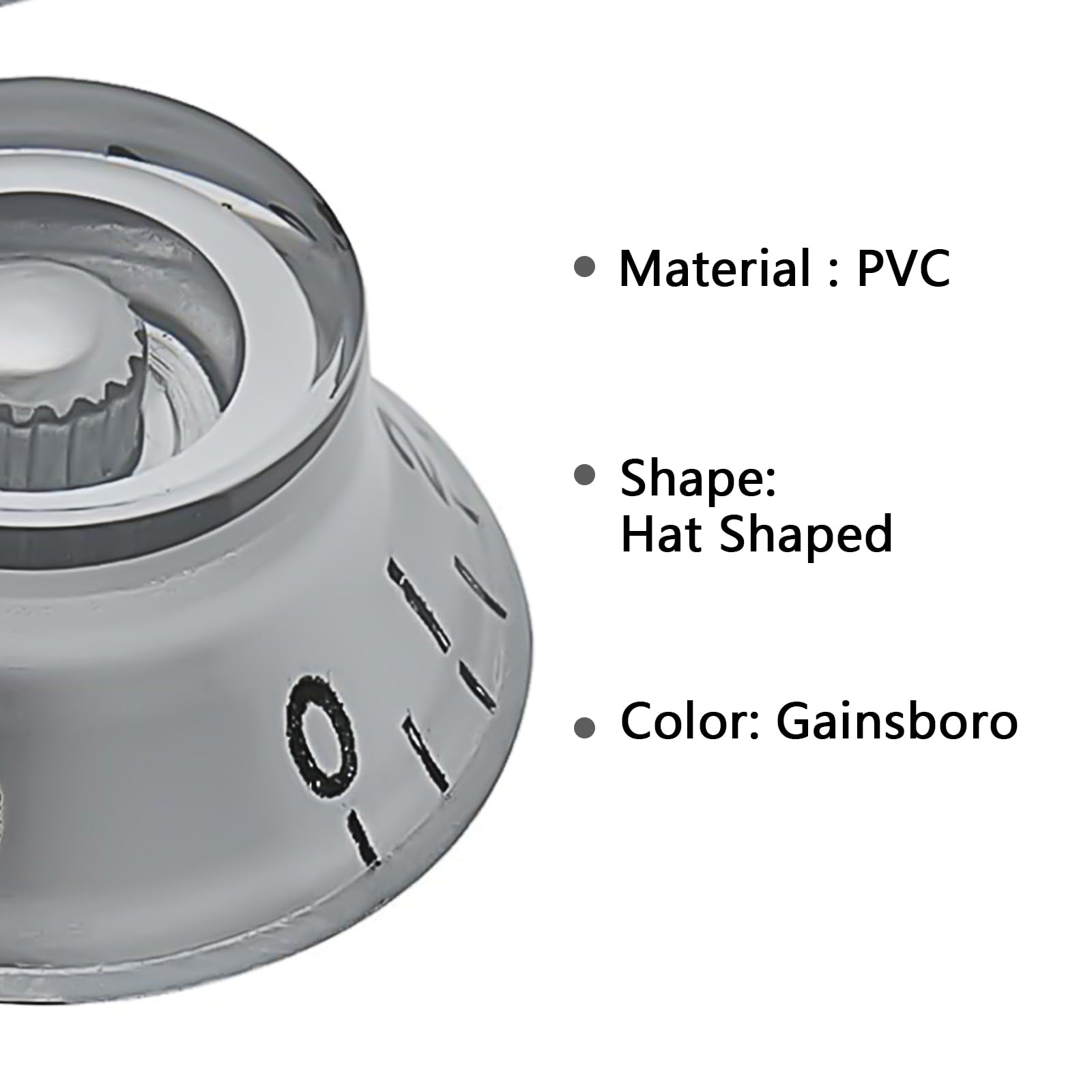 Musiin Electric Guitar LP Style Top Hat Volume Tone Control Knob Compatible with Les Paul Epiphone Parts Replacement (Gainsboro) - Image 3