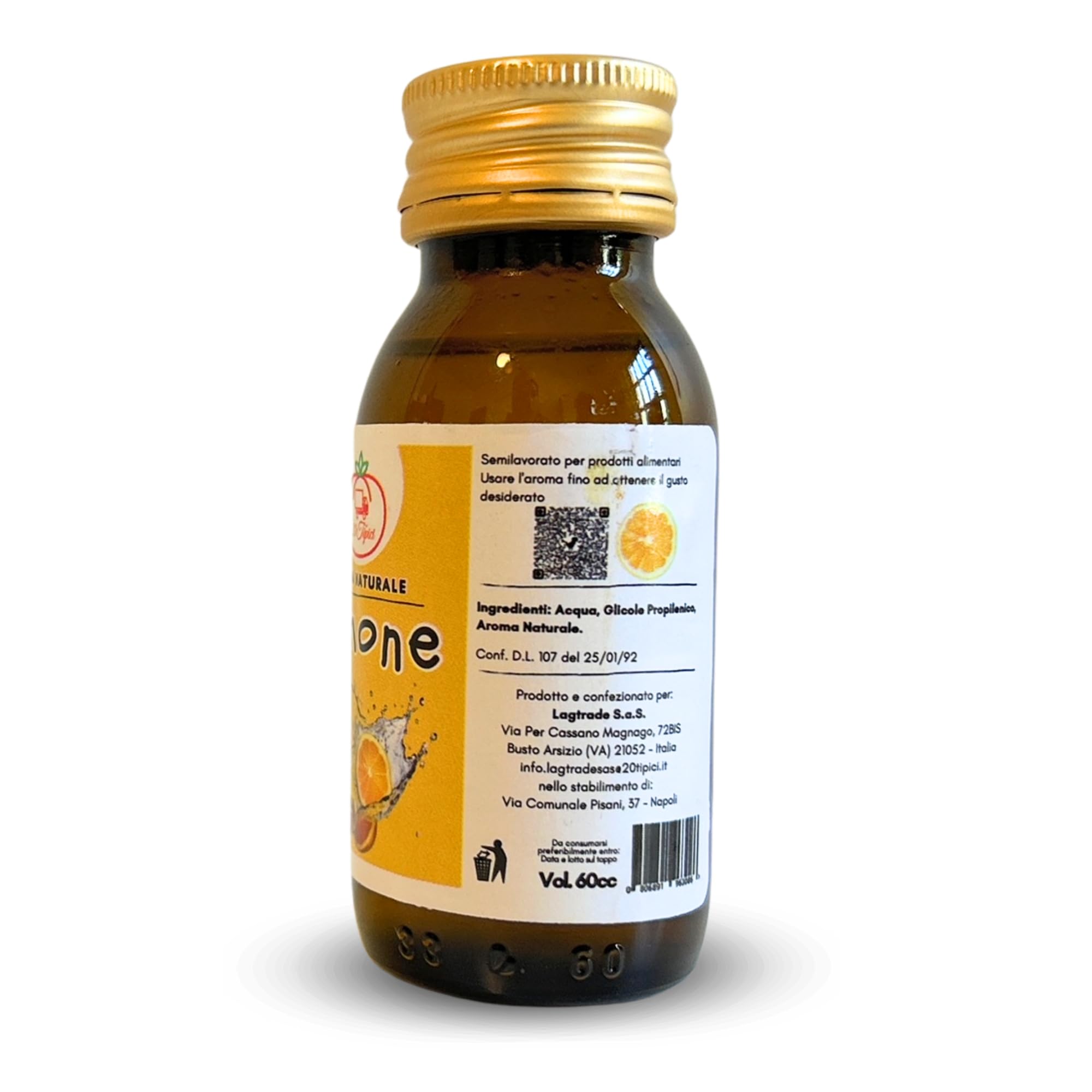 20Tipici® Aroma Naturale 60ml - Aroma Naturale Al Limone - Ideale Per Torta , Biscotti, Creme, Pastiera Napoletana Pasqua 2025 (Limone)