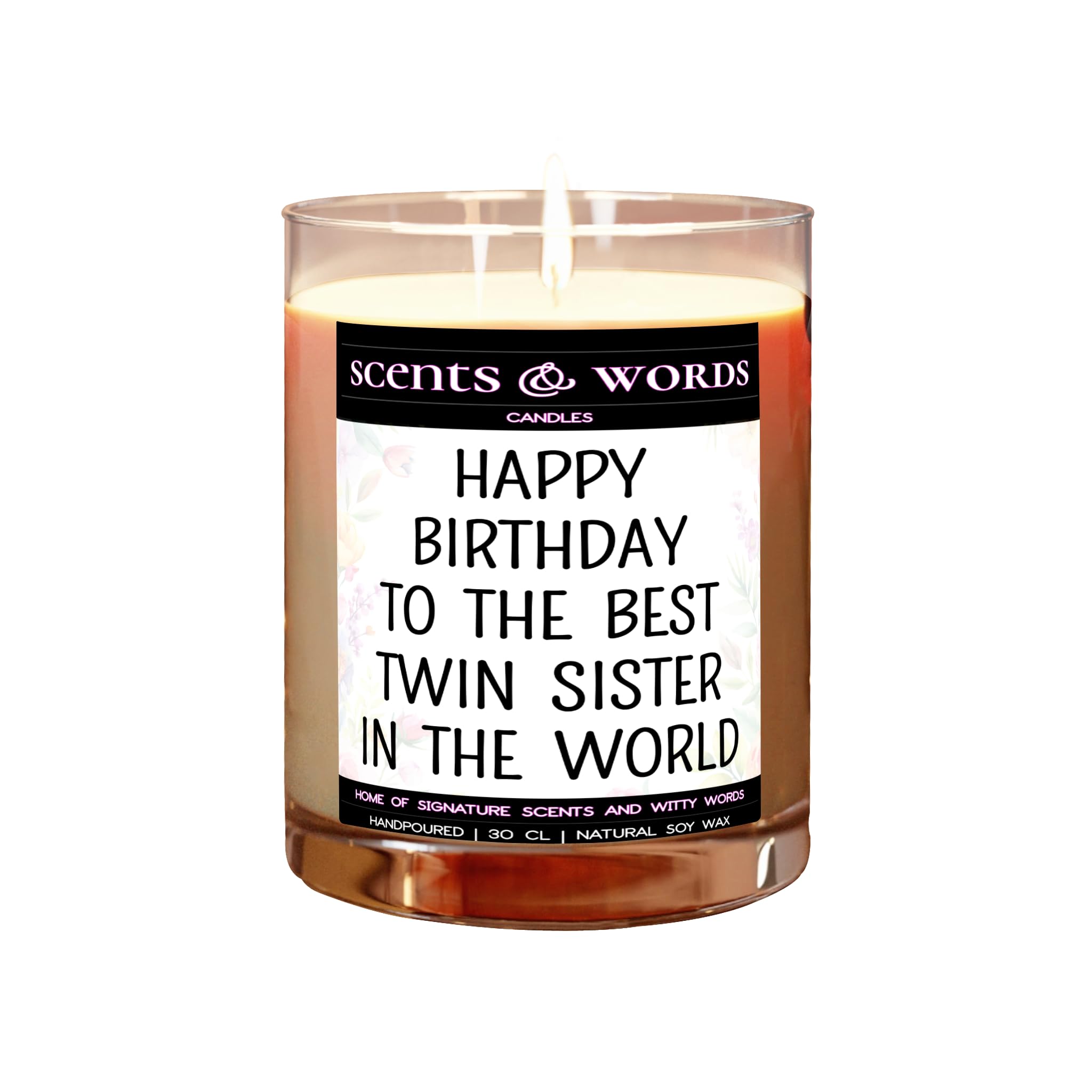 Scents&Words Candle, Gifts or Presents for Twin Sisters, Happy Birthday to The Best Twin Sister, Scented Candles - snw1188 (Blue)