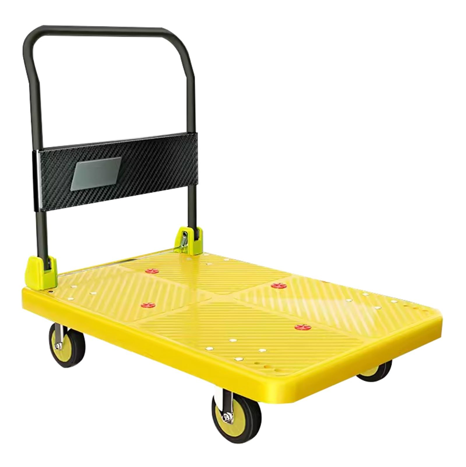 Chariot à main pliable en plastique jaune idéal pour vos déménagements