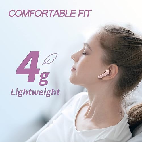 Miniatura 4 de Auriculares inalámbricos, auriculares Bluetooth mini inalámbricos en el oído con micrófono ENC con cancelación de ruido, 30 horas con estéreo de