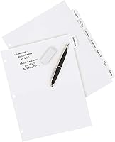 Vista 2 de Avery Big Tab Write & Erase - Separadores de plástico duraderos para carpetas de 3 anillas, juego de 8 pestañas, blanco, 1 juego (16371)