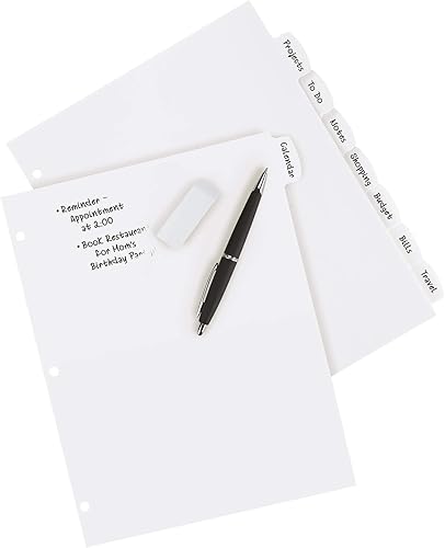 Miniatura 2 de Avery Big Tab Write & Erase - Separadores de plástico duraderos para carpetas de 3 anillas, juego de 8 pestañas, blanco, 1 juego (16371)