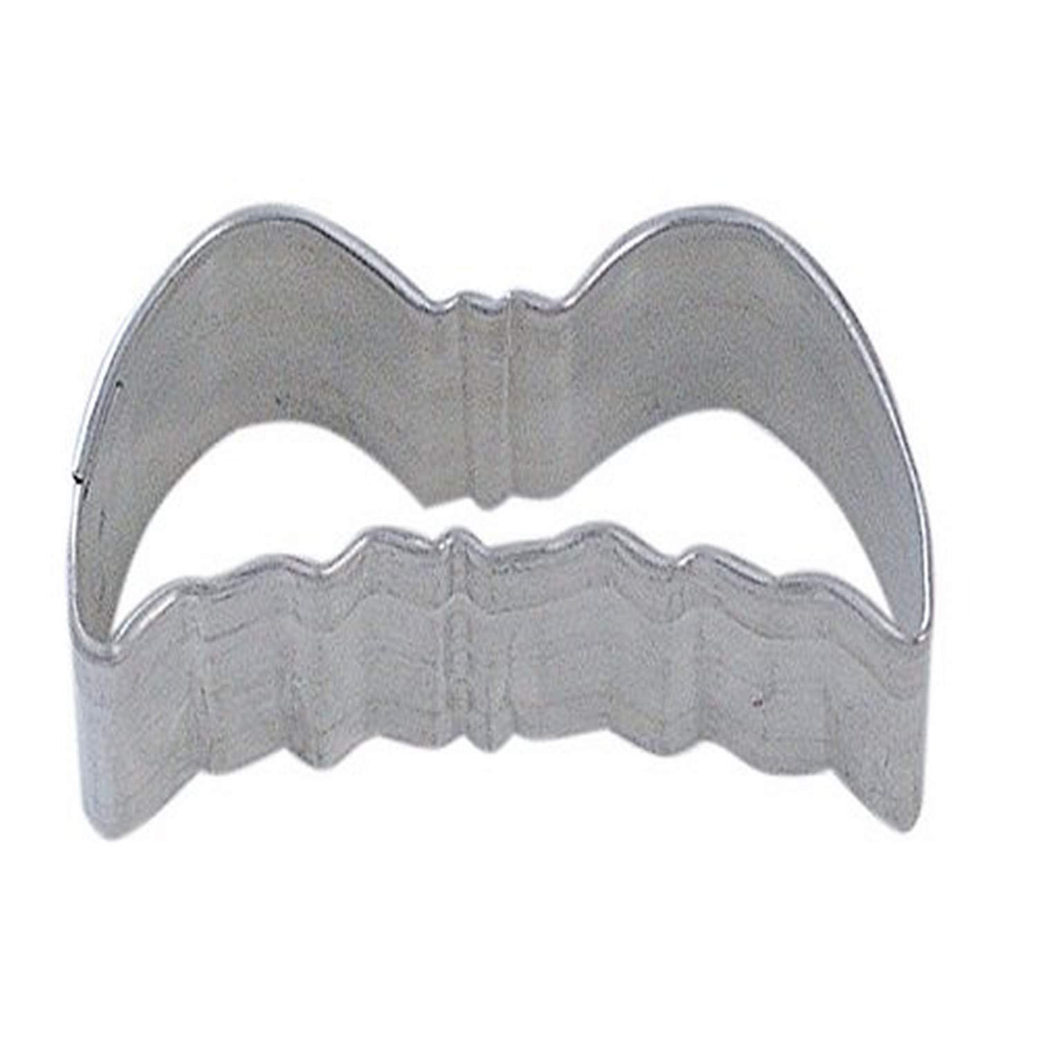 CybrTrayd R&M Flying Bat Tinplated Steel Cookie Cutter, Mini, Silver, Bulk Lot of 12