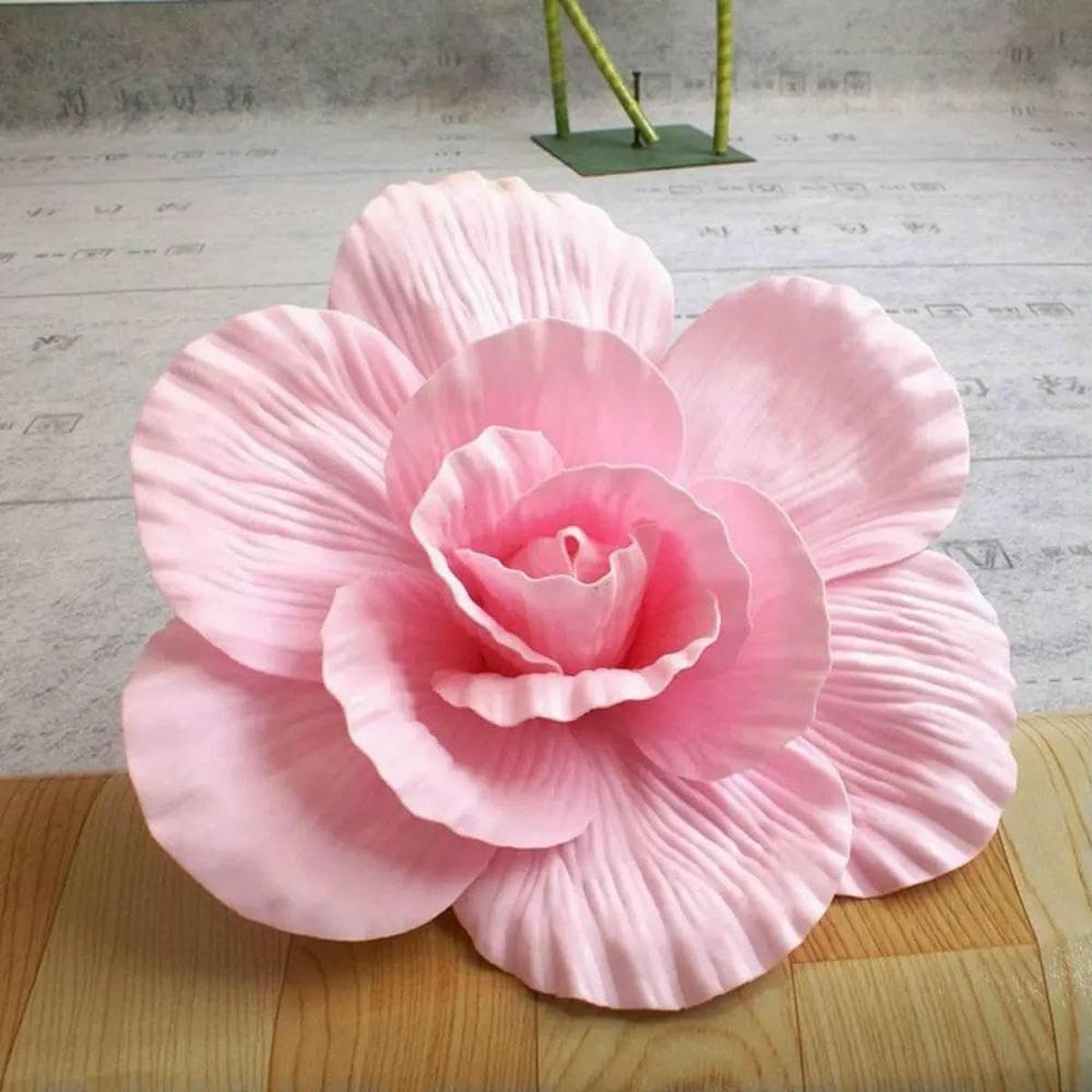 AYHTUD Silk Foam Rose Artificial Flowers Giant Simulation Rose Flowers Peony Background Fake Flowers Rose Branch Garden-pink-A