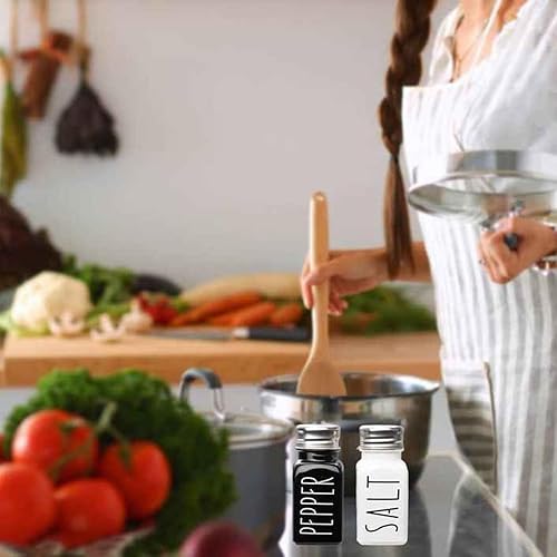 Miniatura 6 de Saleros y pimenteros modernos de alta calidad, color blanco y negro, juego de sal y pimienta de viaje de granja, bonitos saleros y pimenteros con