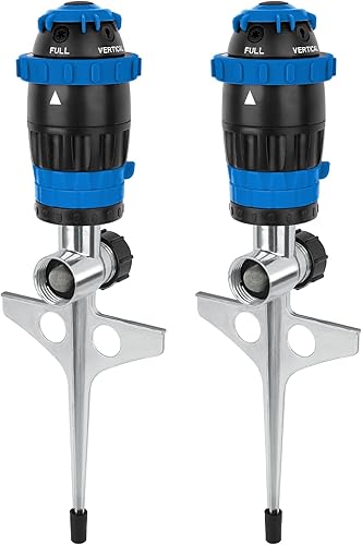 Miniatura 18 de Paquete de 2 aspersores RESTMO con transmisión por engranajes y base de punta metálica, sistema de riego de jardinería de 5 patrones de alta Verde