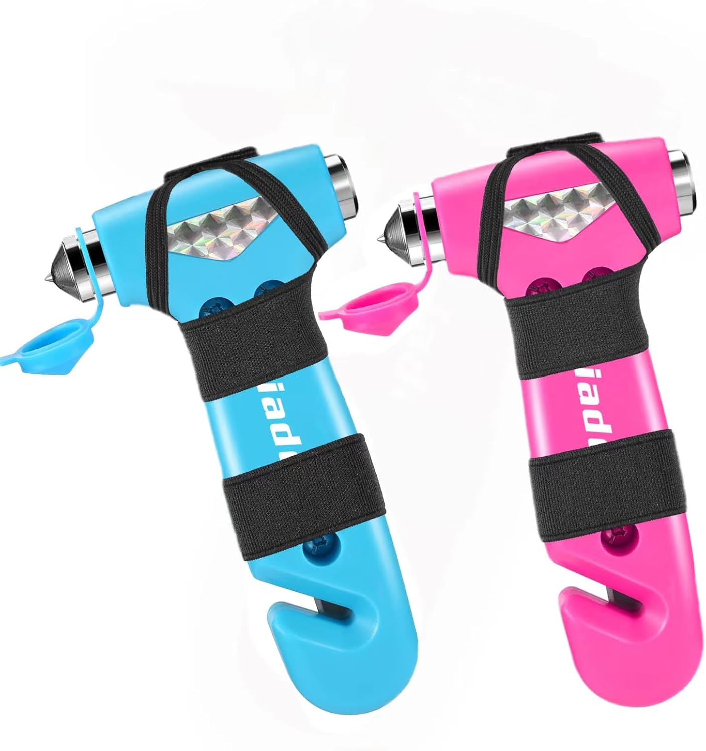 Window Breaker, 2 Pack Automotive Escape Tool with Car Window Breaker and Seatbelt Cutter, Glass Breaker Car Essentials Emergency Escape Tool for Women（Pink+Baby Blue）