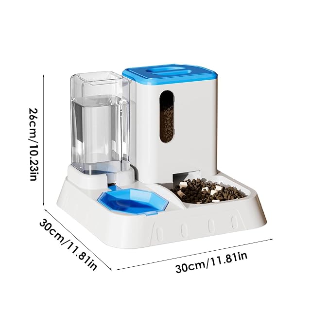 Foto 2 de 7 de Comida automática de 2,2 L y dispensador de agua de 1,3 L para gatos, comedero y dispensador de agua, 2 en 1