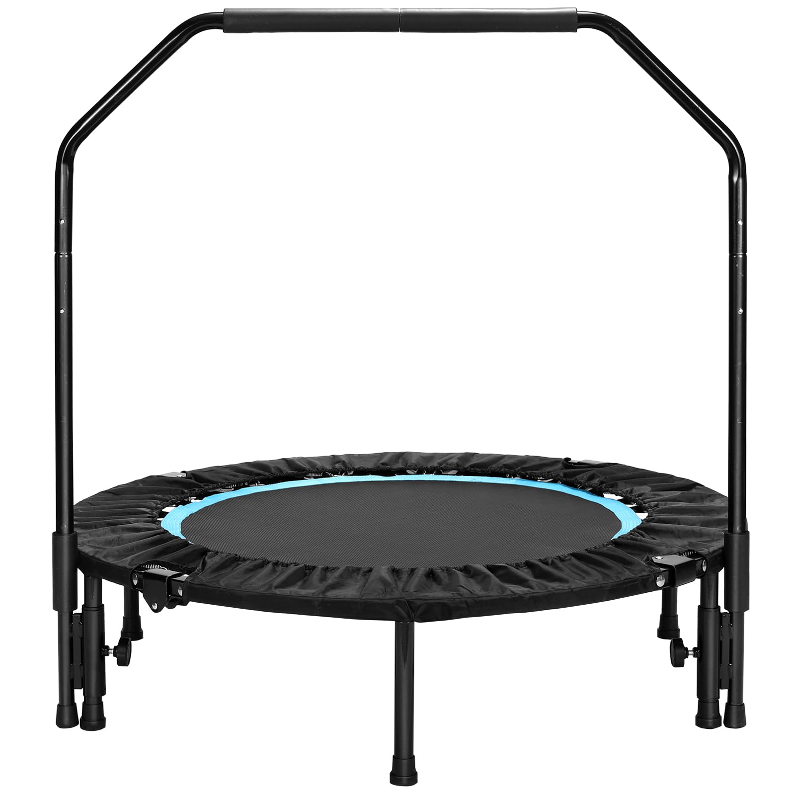 LIFERUN Trampolino elastico pieghevole per adulti e bambini, diametro 101 cm, capacità 150 kg, corrimano regolabile