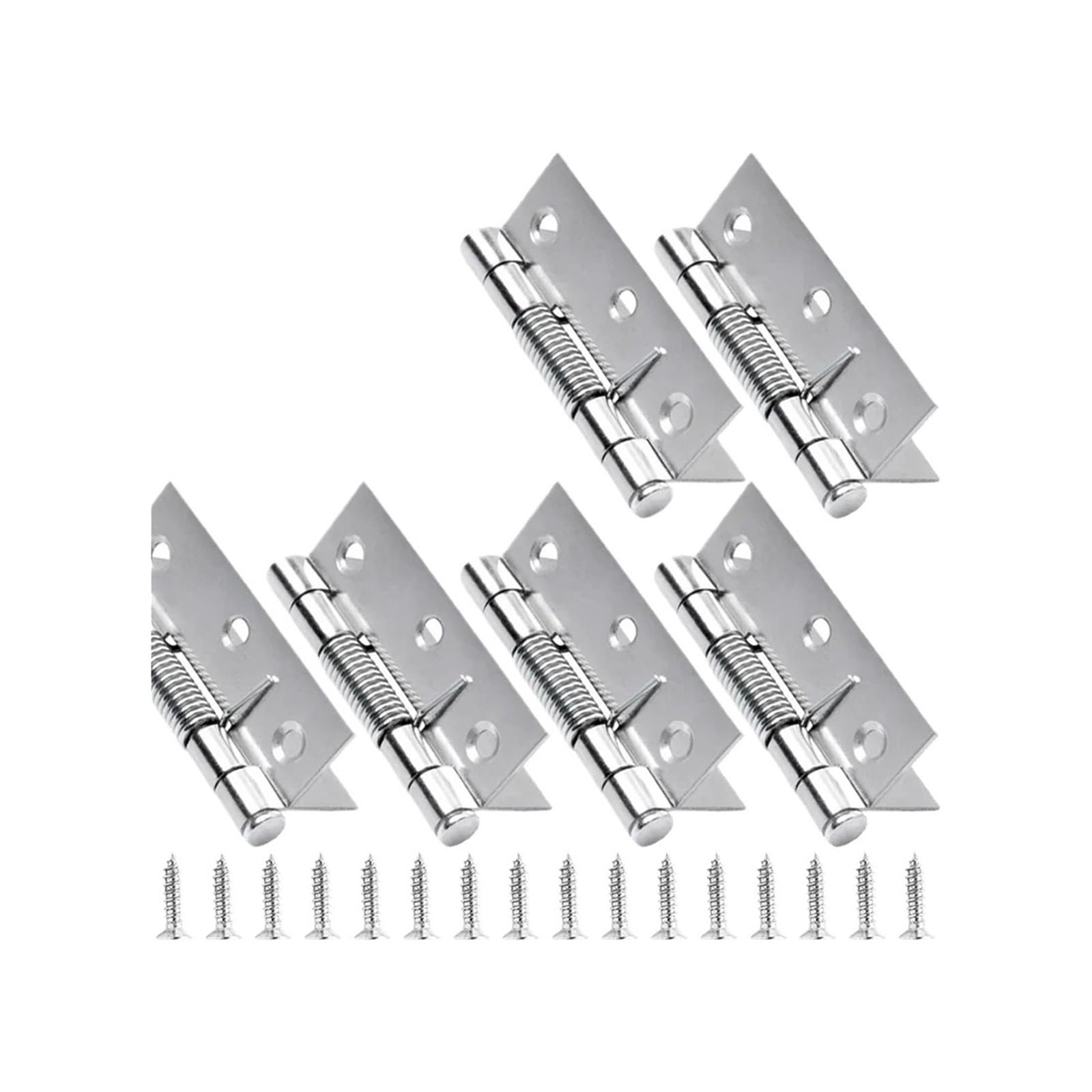 Wsqhao One Color 6Pcs Self Closing Spring Door Hinges Stainless Steel Hinge For Cabinets Closer Automatic Furniture Hardware For Doors(2 Inch)