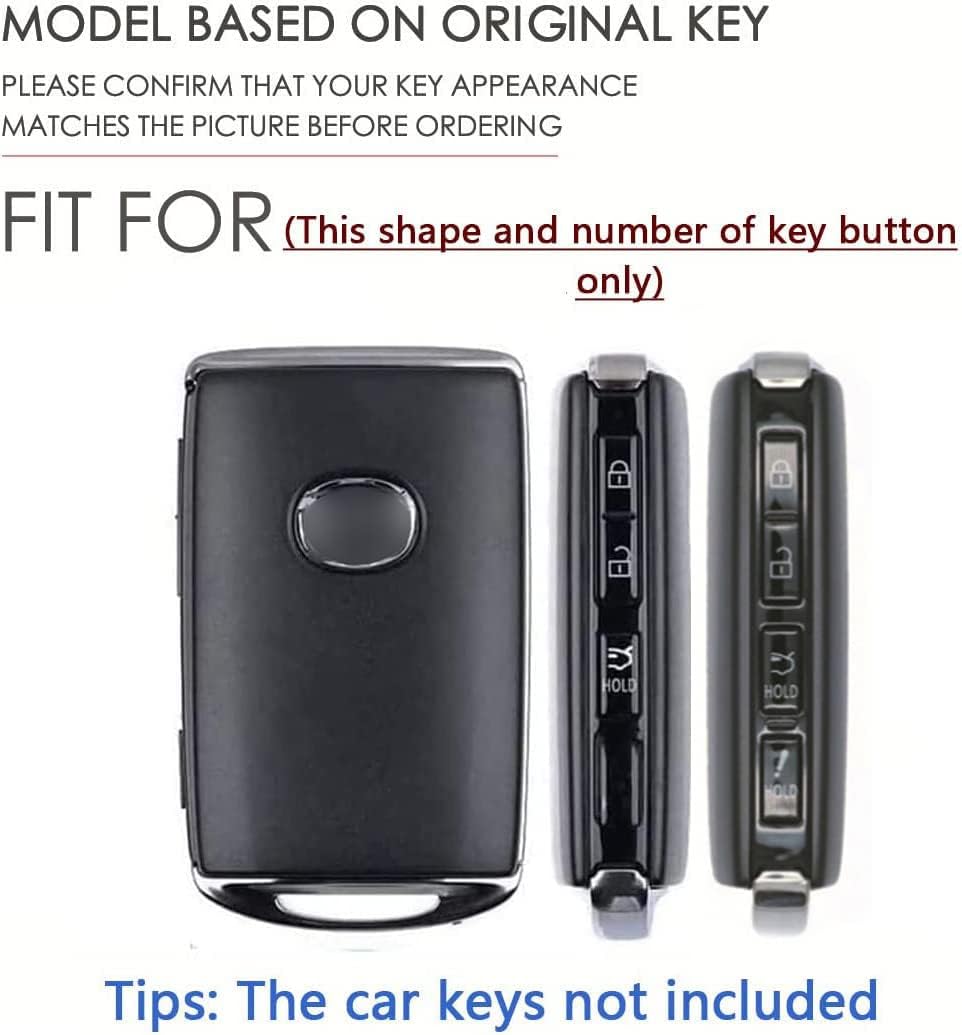 SANRILY ABS+Zinc Alloy 3/4 Button Smart Key Fob Cover for Mazda 3 for Mazda 3 Hatchback 2020-2022 CX-5 CX-30 CX-10 Accessories Keyless Key Fob Case with Keychain Silver