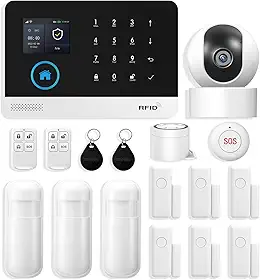 Sistema de Segurança Residencial com Câmera de Segurança Hd de 2Mp Via Wi-Fi, Kit de Alarme com 17 Peças, Compatível com Alexa E Google Assistente, Sem Necessidade de Contrato.
