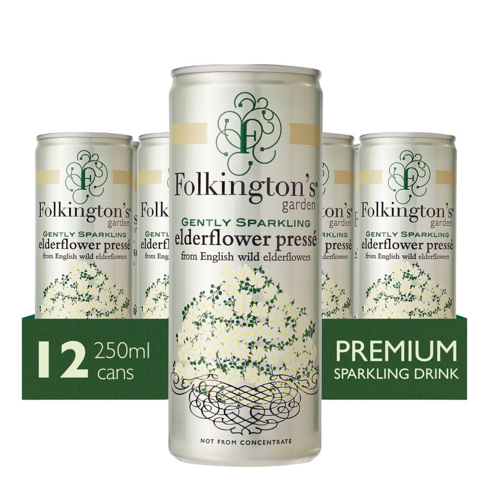 Folkington's - Pressé con fiori di sambuco, 100% naturale, 250 ml, 12 pezzi
