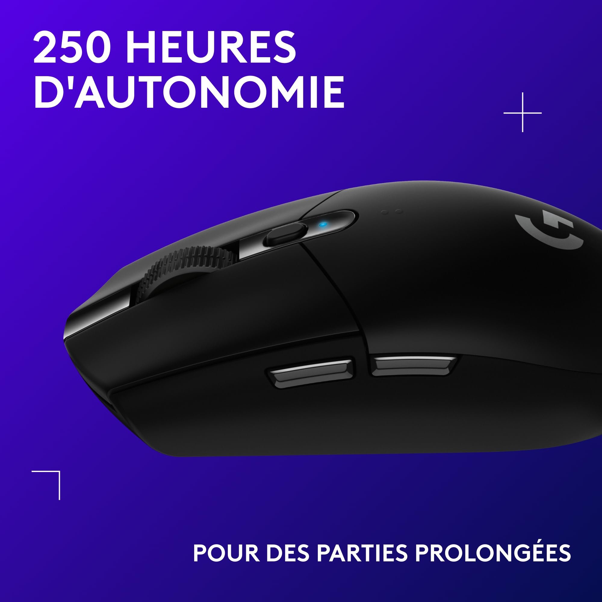 Logitech G G305 Souris Gamer sans Fil, Capteur Gaming HERO, 12 000 PPP, Ultra-Léger, 6 Boutons Programmables, Batterie Longue Durée, Mémoire Intégrée, Compatible avec PC/Mac - Noire
