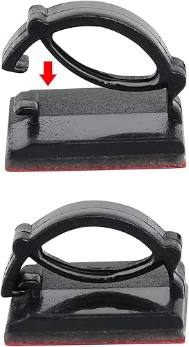 Miniatura 7 de 3M - Clips de cable autoadhesivos, organizador de cables para escritorio, coche, tablas, pared, color negro, 30 unidades