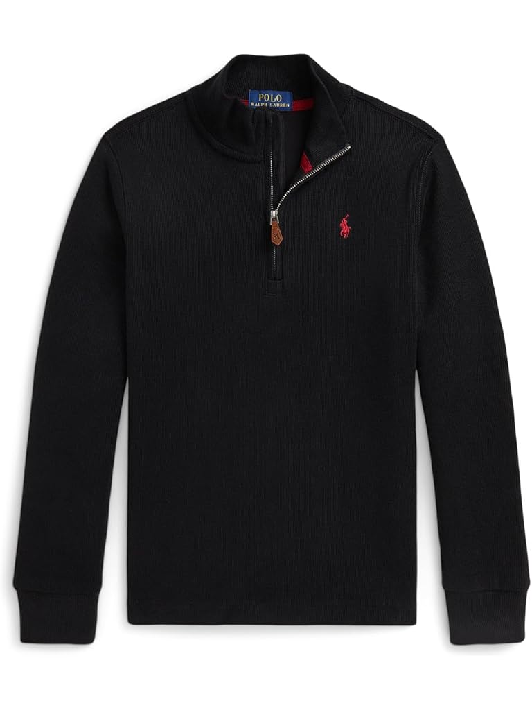 Black Polo Ralph Lauren Estate-Rib Quarter-Zip Pullover (Toddler/Little Kid)
