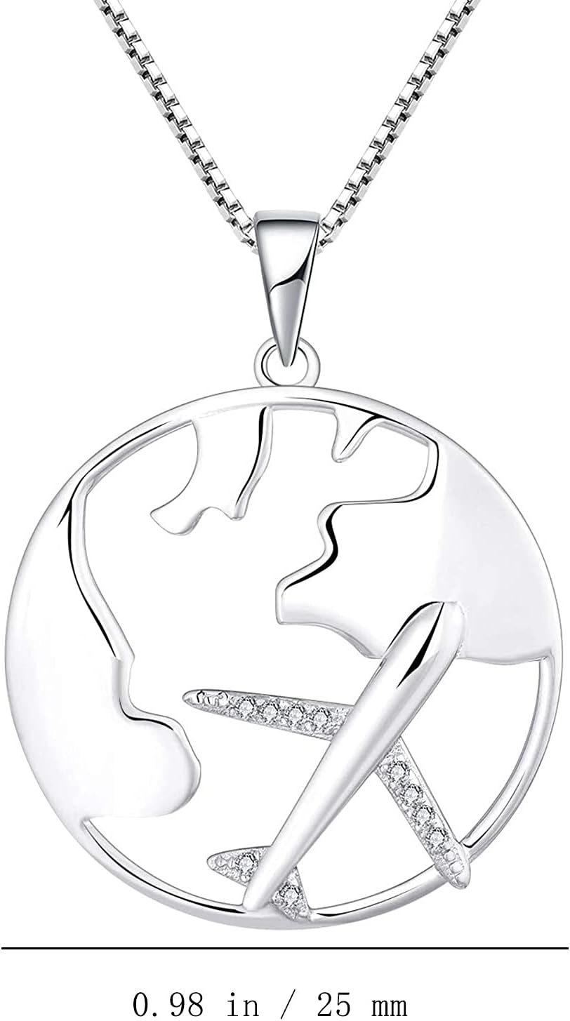 STARCHENIE irplane Pendant Necklace 925 Sterling Silver World Travel Flight Jewelry for Women - Image 5
