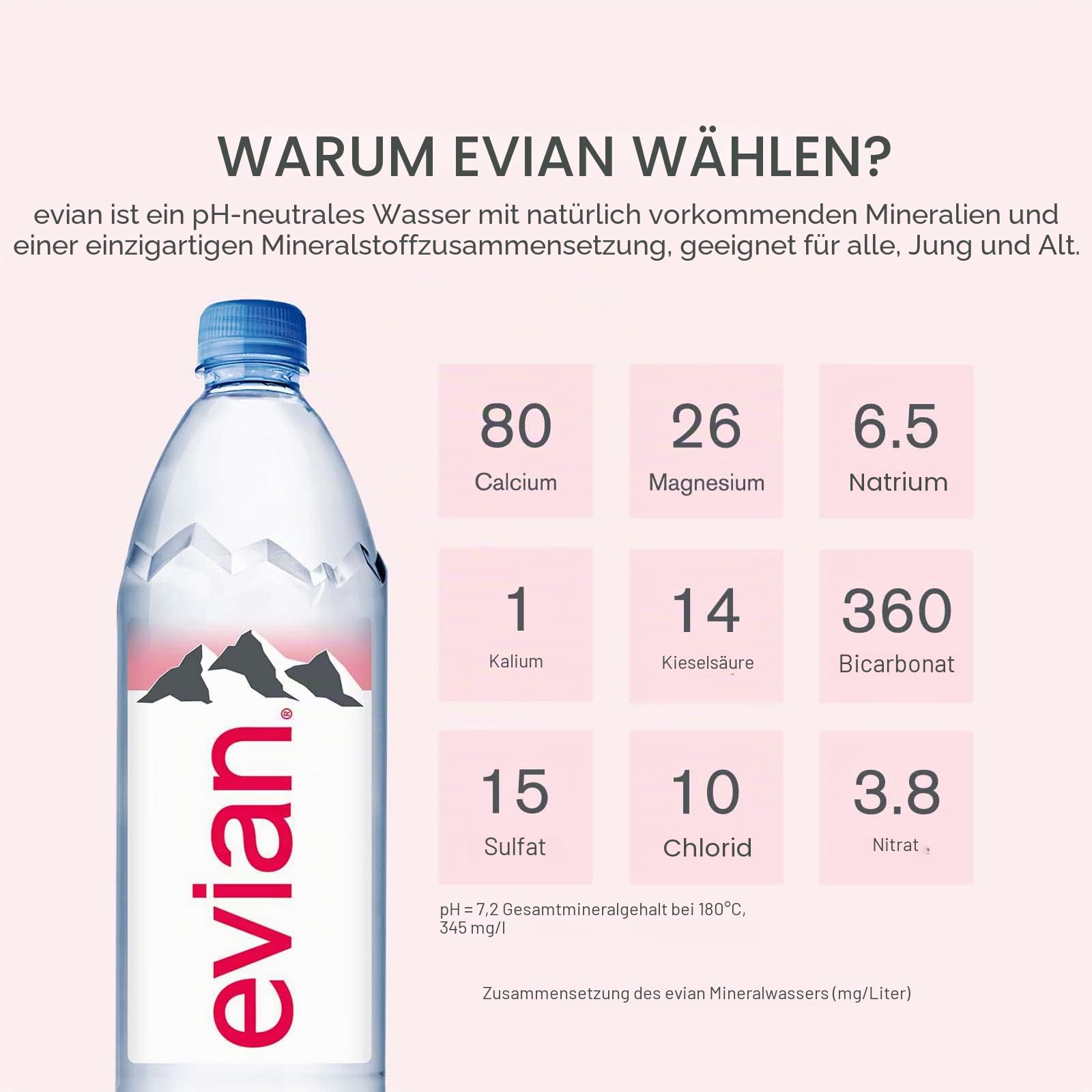evian Flaches Wasser, 12 x 1 l