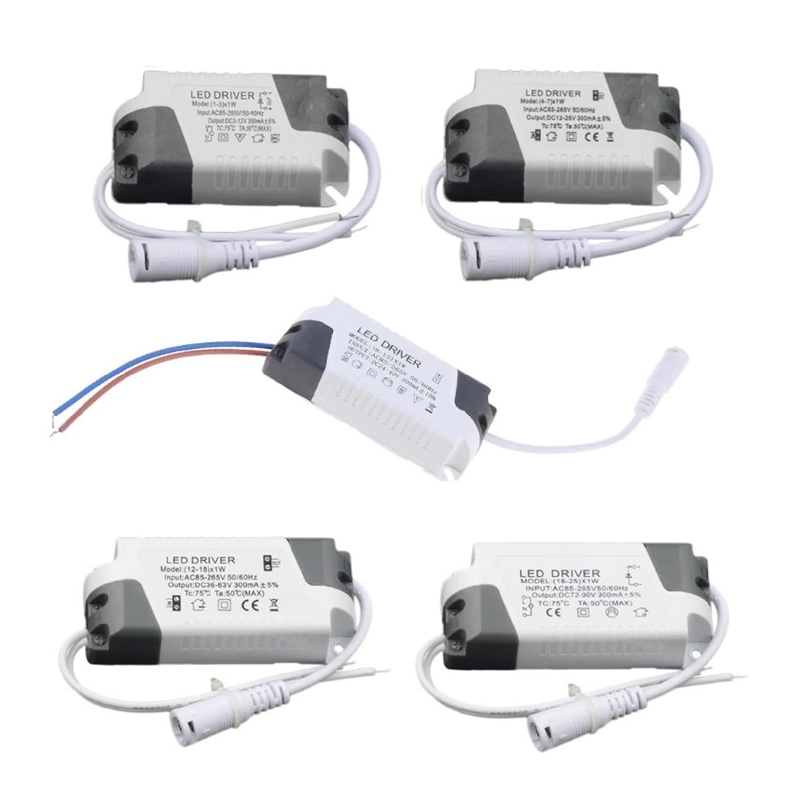 LED Driver AC85-265V 1-3/4-7/8-12/12-18/18-25W Lighting