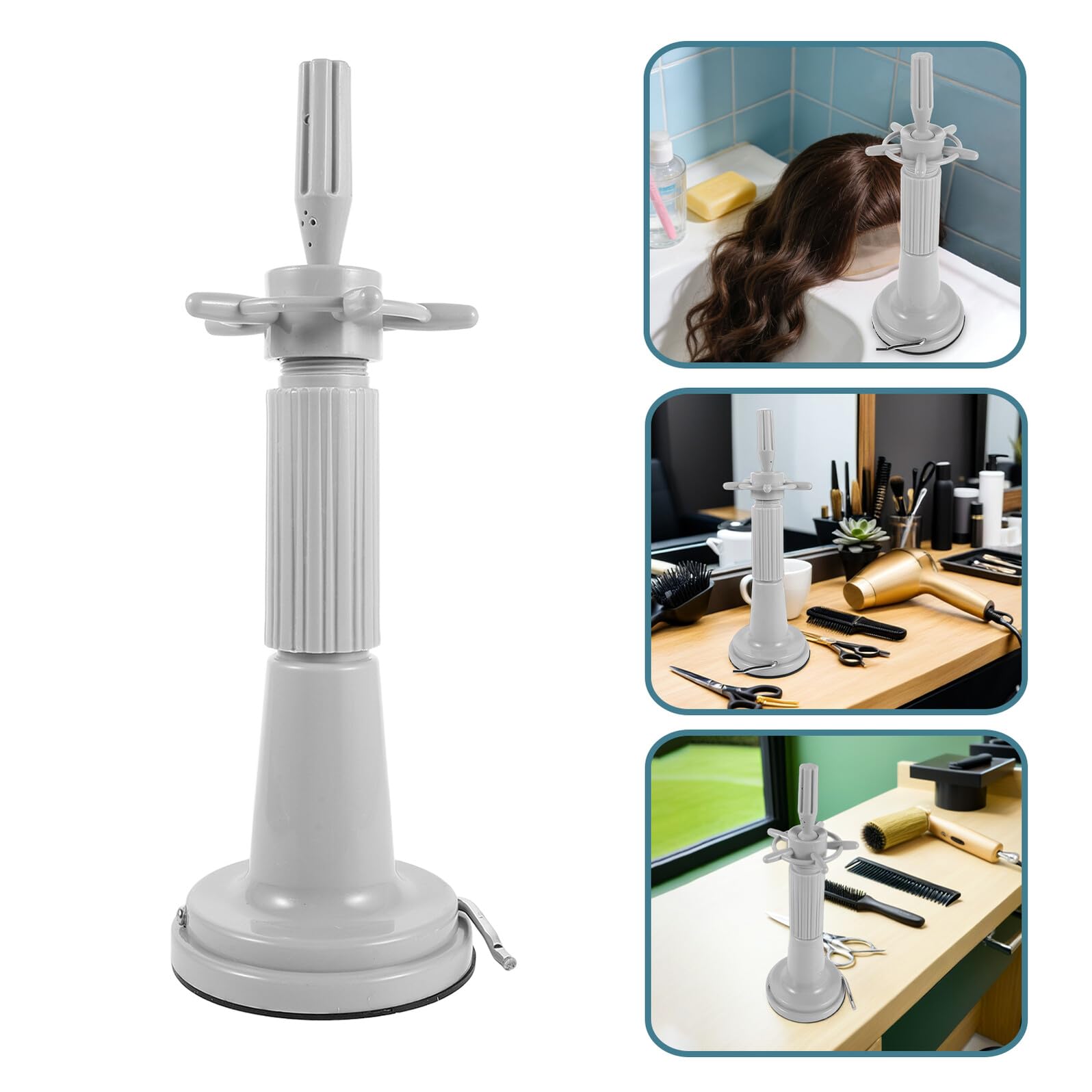 Soporte Portátil para Pelucas Organizador de Pelucas de Plástico Estable para Peinar y Guardar en Salones y Hogares