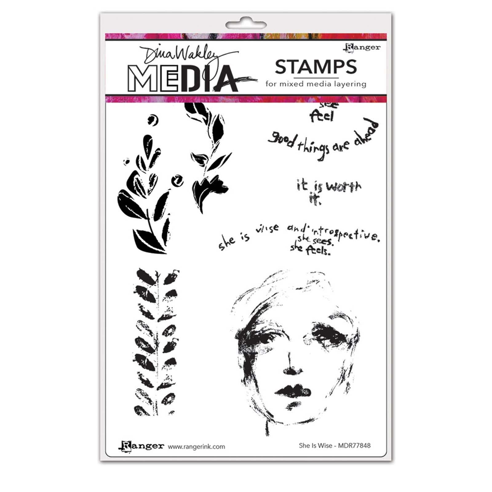 Dina Wakley Media DINA WAKLEY Cling ST SHE Wise, Rubber