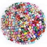 223 PCS Large Hole Glass Beads for Jewelry Making, Cludoo European Beads Bulk Mixed Color Spacer Bea