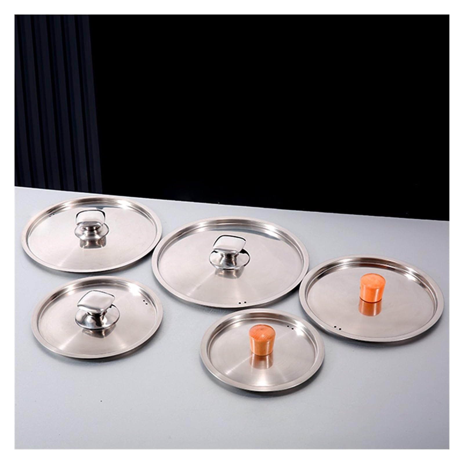 Tapa Universal De Acero Inoxidable Multitamaño para Ollas, Sartenes, Tapa De Repuesto para Olla De Condimentos, Tapa De Mini Cacerola para Sartenes, Tapa De Repuesto para(B-24)