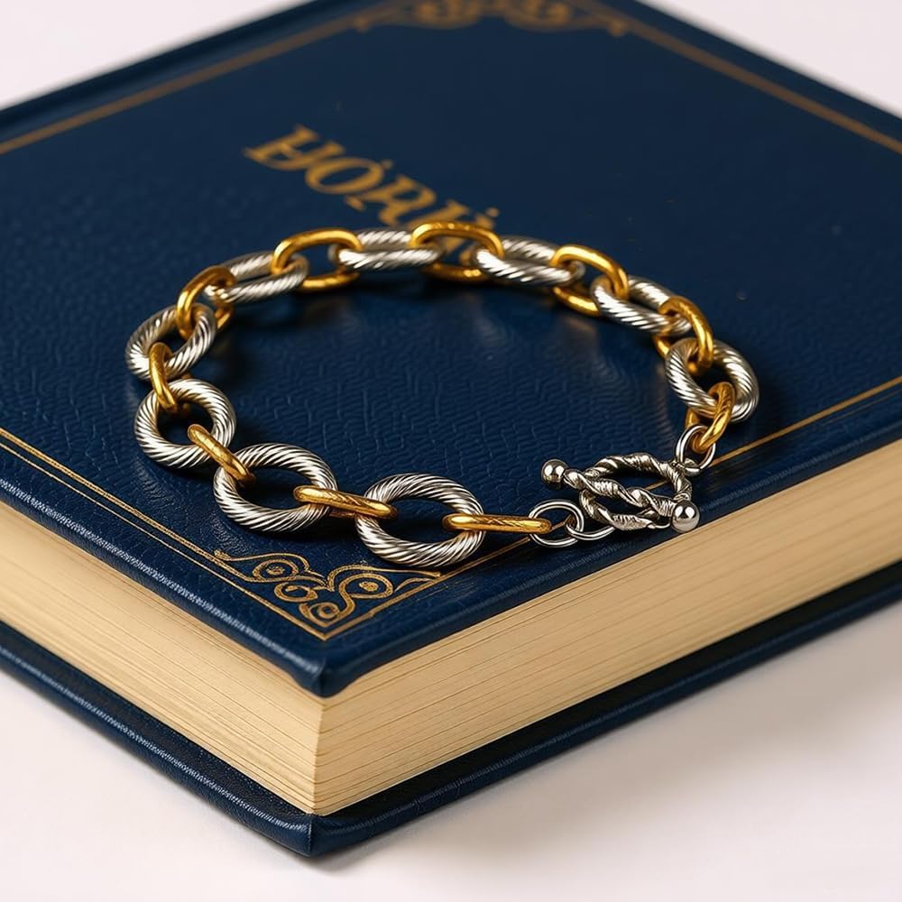 Cable Bracelet for Women Circle Bangle Rolo Chain Link Bracelets Designer Inspire Silver Gold Bracelets - Image 4