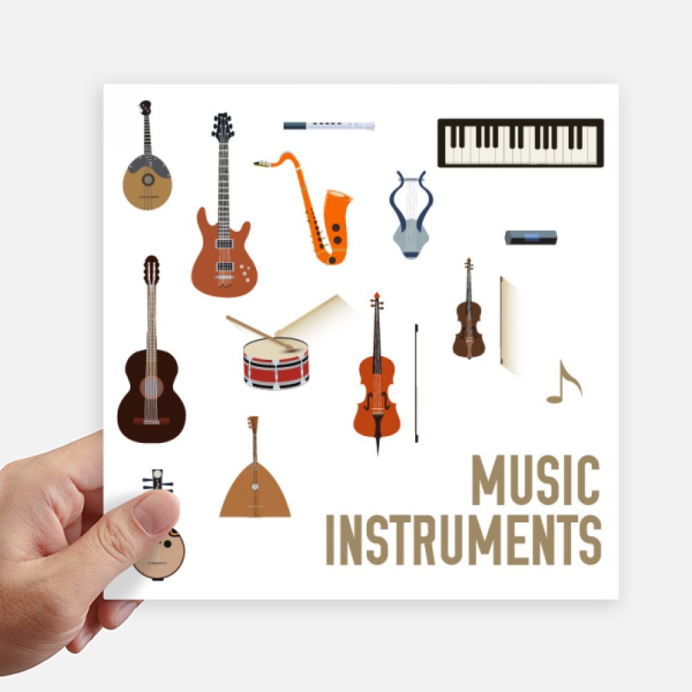 Autocollant instruments de musique 20cm sticker mural et valise