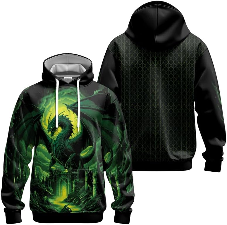 Dragon Unisex Hoodies AOP Men's Pullover Hooded Sweatshirt with Pocket
