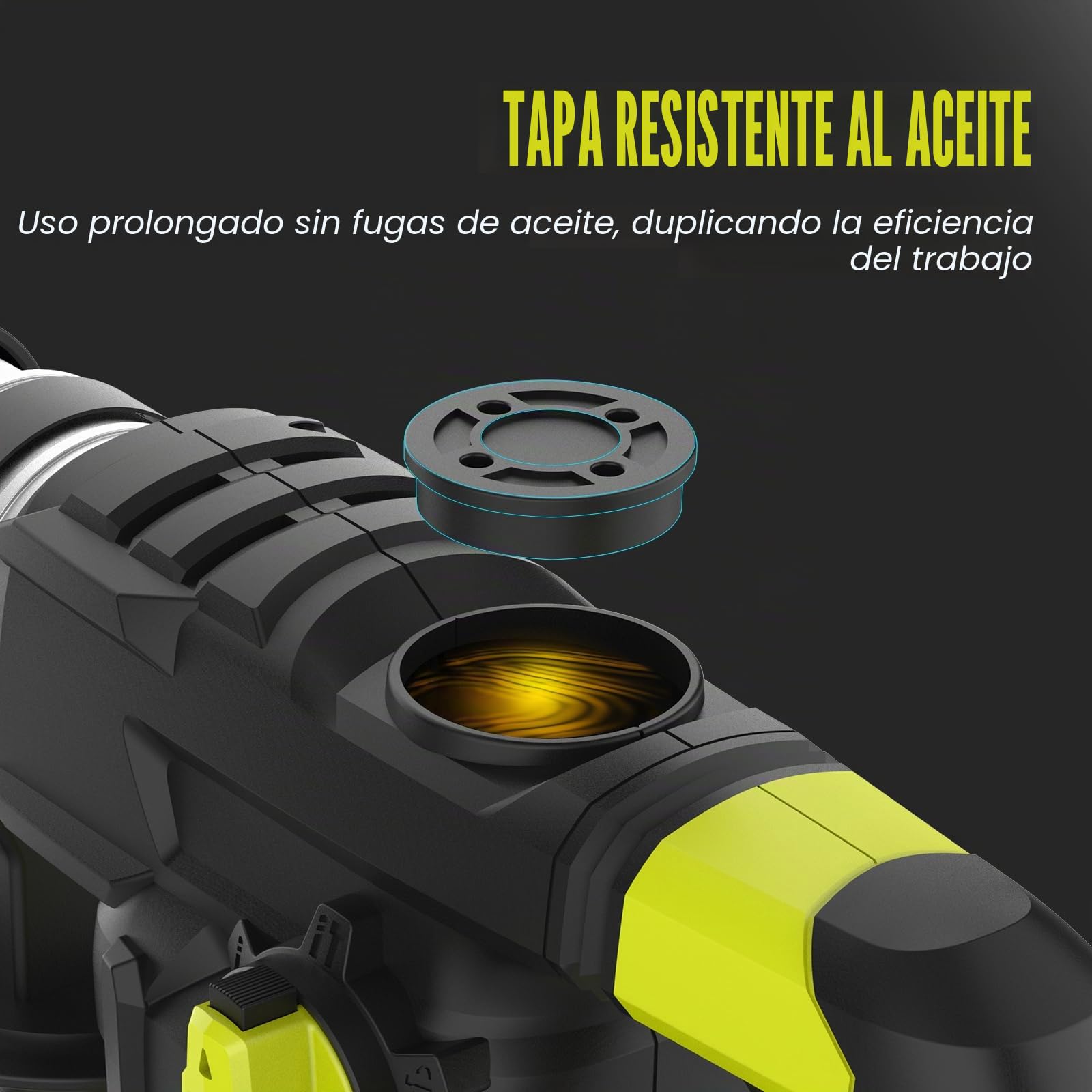 DEWINNER Martillo Percutor SDS-Plus,1500 W, 6 velocidades, 850RPM, 4400BPM, 5.5J, embrague de seguridad y tecnología antivibración, 4 funciones, incluye organizador, cincel y broca de 32mm