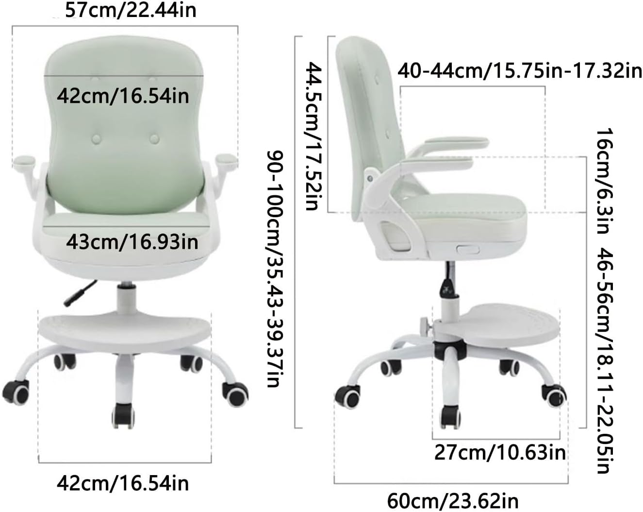 Office Computer Desk Chair- Kids Desk Chair, Height-Adjustable Study Chair for Kids, Office Chair for Kids, Desk Chair for Kids Computer for Home School and Office Use(Green)