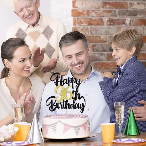 Miniatura 7 de Decoración de pastel de feliz cumpleaños número 36, decoración de fiesta de cumpleaños 36, complemento de regalo (36)