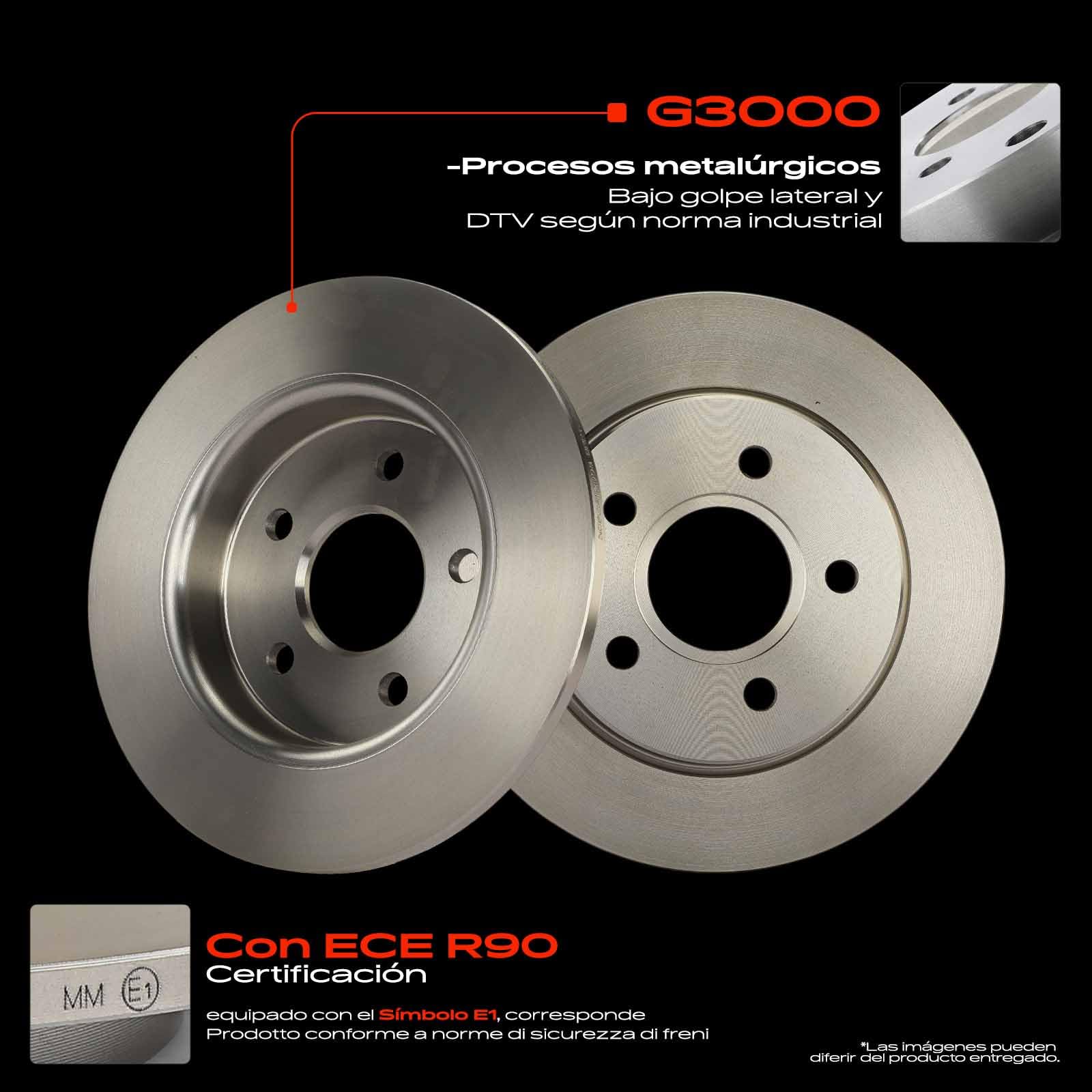 Frankberg 2 discos de freno 4 pastillas de freno | Compatible con: Torneo Focus II DA DS FFS, Focus II Cabriolet, C-Max DM2, Focus II DA DP HCP, Focus II Saloon DB DH FCH