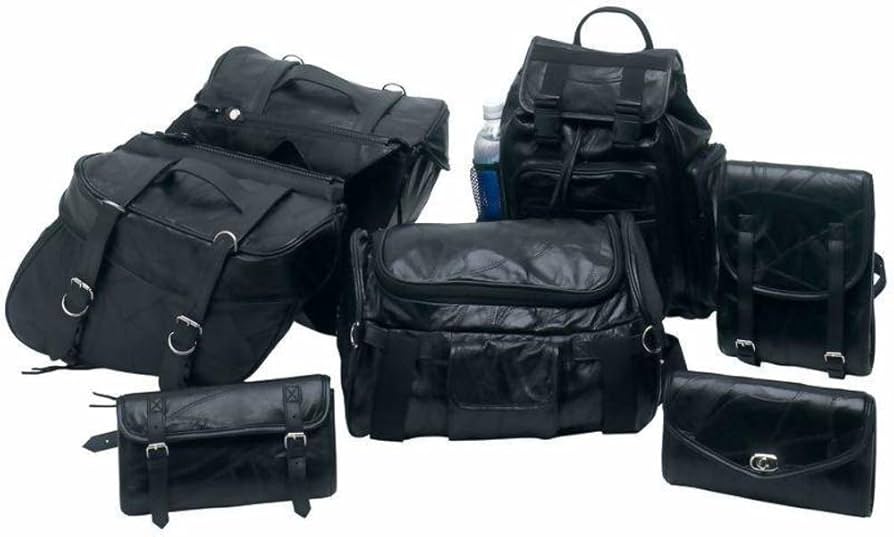 Amazon | バイクサドルバッグ7点セット 本革バッファローレザー