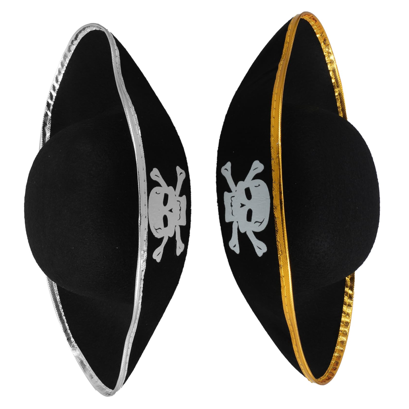 Healeved 6 Pezzi Cappello Pirata Cosplay per Halloween e Carnevale Accessorio Costume con Dorato e Argento Decorazione Festa Tema Pirata per Adulti