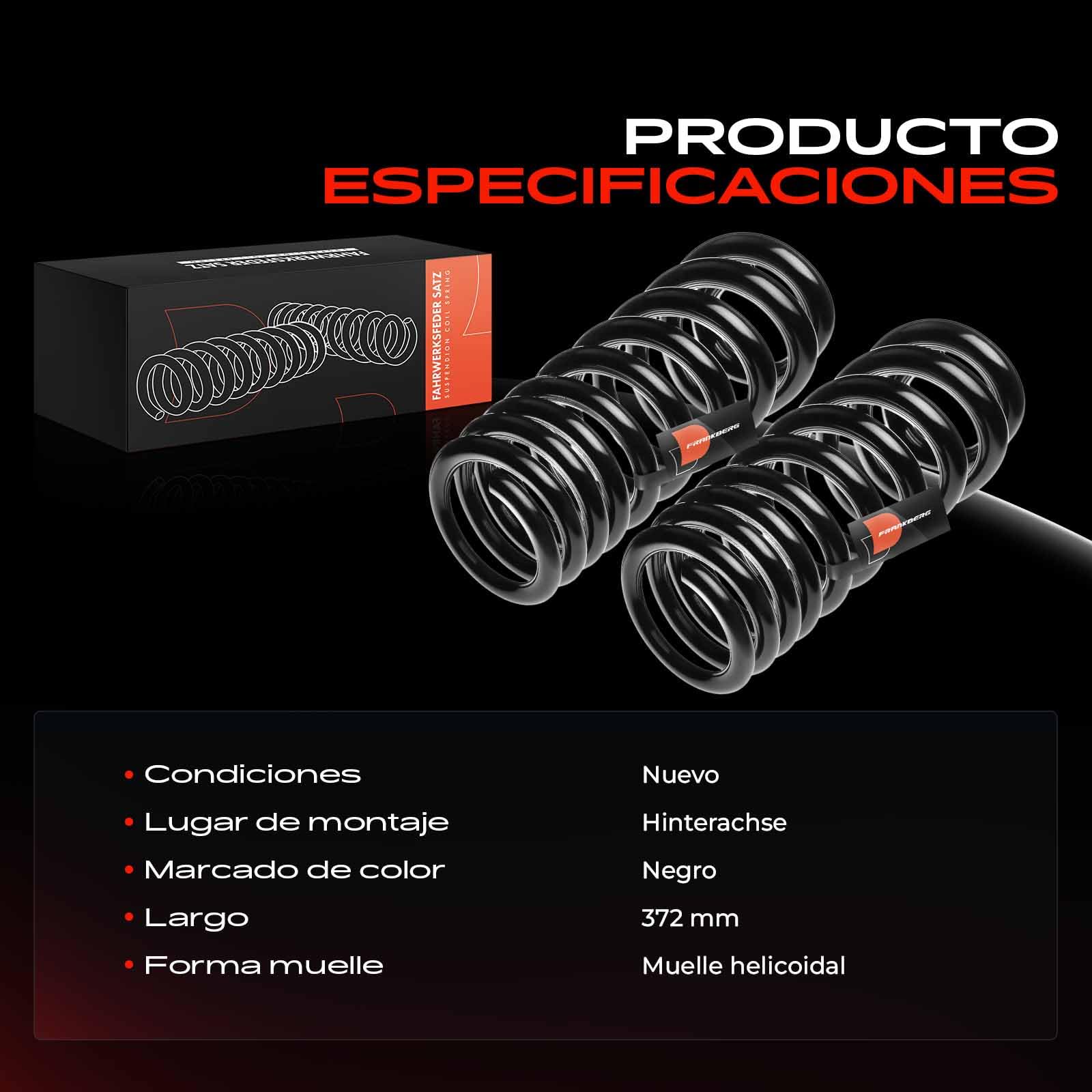 Frankberg 2 muelles de suspensión para eje trasero RG6534 | Compatible con: Clase M W164