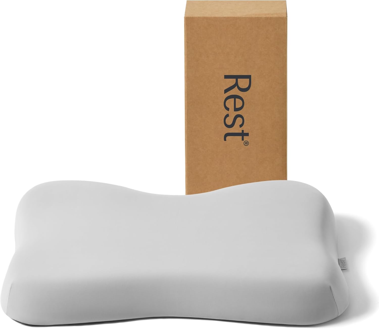 REST® Evercool® Cooling Pillow, Instant Cool-to-Touch Shell Fabric & Breathable Silicone Sponge Core for All-Night Temperature Regulation & Ergonomic Support, Low Height, Light Gray Light Gray Low