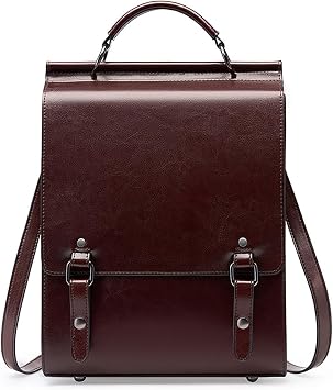 XINYASEE Women Genuine Leather Backpack New Leather Shoulder Bag British College Backpack Minimalist Vintage Cowhide Backpack for Female Students coffee Casual classic business fashion simple
